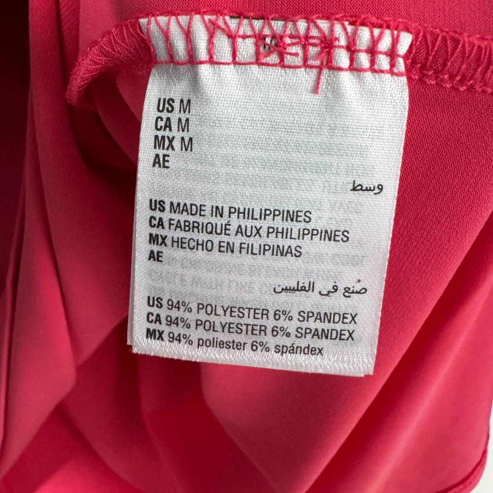 Alfani Women’s Size Medium Solid Pink Square Neck 3/4 Sleeve Stretch Blouse New - Picture 5 of 8